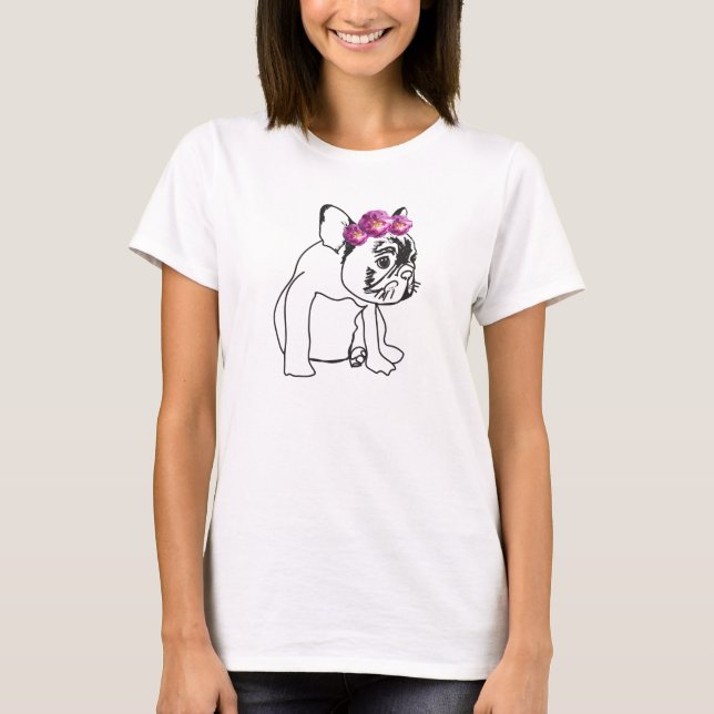 Fransk Bulldog Sweet Puppy Women's Bella Top T-shirt (Framsida)