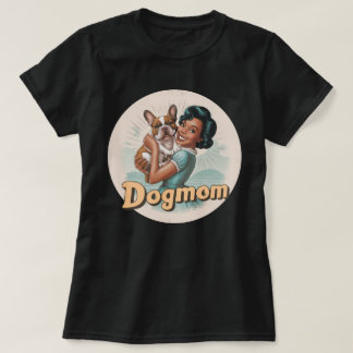 Fransk Bulldog T-shirt Hundmamma hundälskare retro