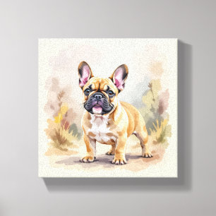Fransk Bulldog Tan Fawn Färgad Cute Frenchie Hund Canvastryck