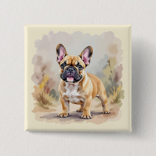 Fransk Bulldog Tan Fawn Färgad Cute Frenchie Hund Knapp