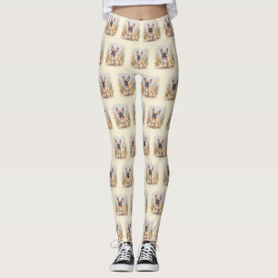Fransk Bulldog Tan Fawn Färgad Cute Frenchie Hund Leggings