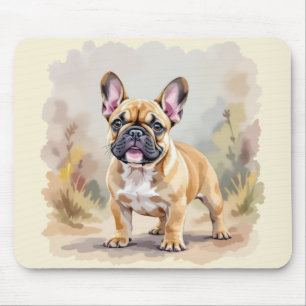 Fransk Bulldog Tan Fawn Färgad Cute Frenchie Hund Musmatta
