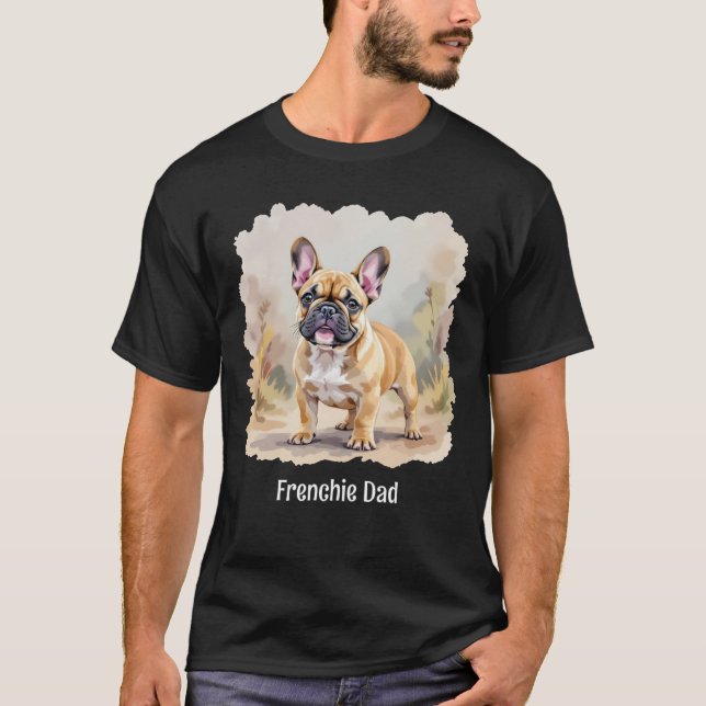 Fransk Bulldog Tan Fawn Färgad Cute Frenchie Hund T Shirt (Framsida)