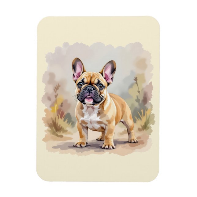 Fransk Bulldog Tan Fawn-Färgad Söt Frenchie Hund Magnet (Vertikal)