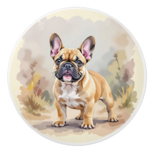 Fransk Bulldog Tan Fawnfärgad Söt Frenchie Hund Knopp
