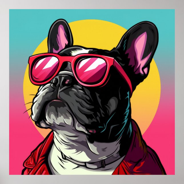 Fransk Bulldog Tarot Card Poster - Tarot for Teleg (Framsidan)