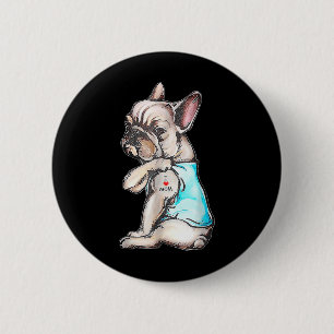Fransk Bulldog Tattoo I Kärlek Mamma Rolig hund Ma Knapp