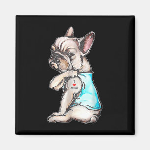 Fransk Bulldog Tattoo I Kärlek Mamma Rolig hund Ma Magnet