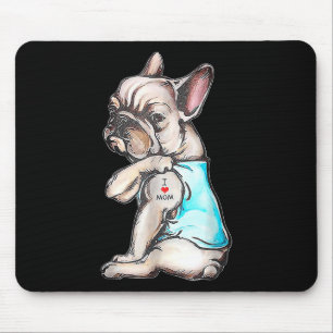 Fransk Bulldog Tattoo I Kärlek Mamma Rolig hund Ma Musmatta