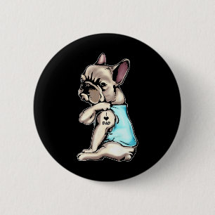 Fransk Bulldog Tattoos I Kärlek Pappa Sitta Gift T Knapp