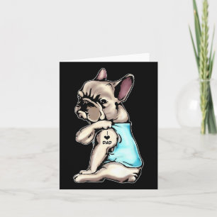 Fransk Bulldog Tattoos I Kärlek Pappa Sitta Gift T Kort
