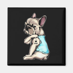 Fransk Bulldog Tattoos I Kärlek Pappa Sitta Gift T Magnet