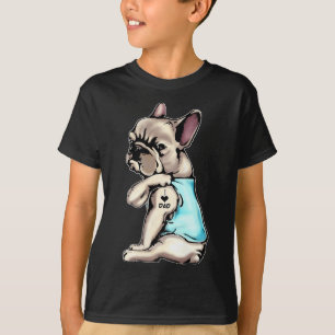 Fransk Bulldog Tattoos I Kärlek Pappa Sitta Gift T Shirt