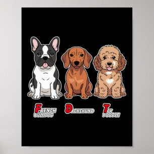 Fransk Bulldog Tax Dachshund Liten Pudel Rolig Sub Poster