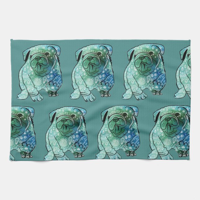Fransk Bulldog Tea Towel Kökshandduk (Horisontell)