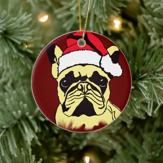 Fransk Bulldog Tecknad Ornament (Träd)