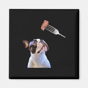 Fransk Bulldog-Tecknadens filterfilter Steak Dinne Magnet