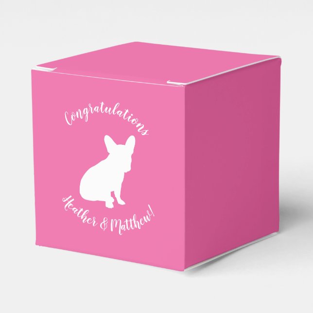 Fransk Bulldog-Temaparty - Babykläder Rosa Presentaskar (Framsidan Sidan)