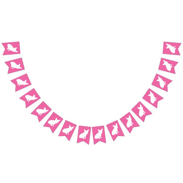 Fransk Bulldog-Temaparty - Babykläder Rosa Vimplar (Alla)