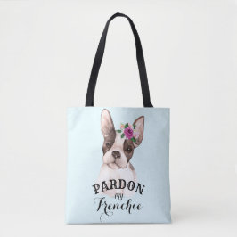 Fransk Bulldog Tote Bag - Blue Tygkasse