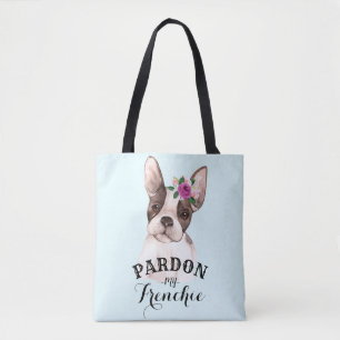 Fransk Bulldog Tote Bag - Blue Tygkasse