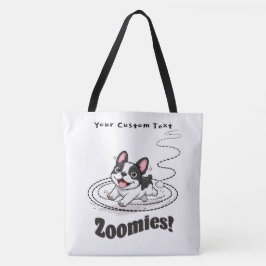 Fransk Bulldog Tote Bag med Zoomies Tygkasse