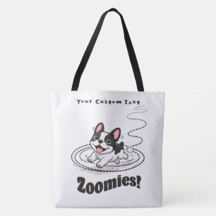 Fransk Bulldog Tote Bag med Zoomies Tygkasse