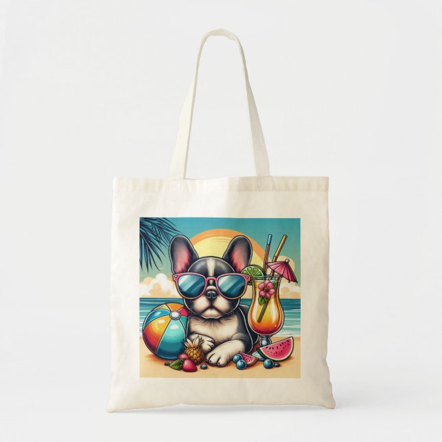 Fransk Bulldog Tote Bag Tygkasse (Framsidan)