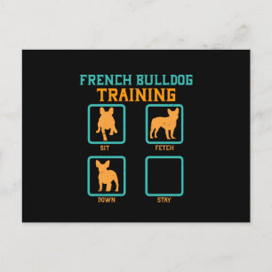 Fransk bulldog träning lustigt vykort