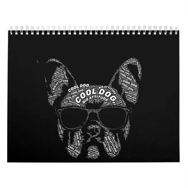 Fransk Bulldog Typografi Kalender (Omslag)