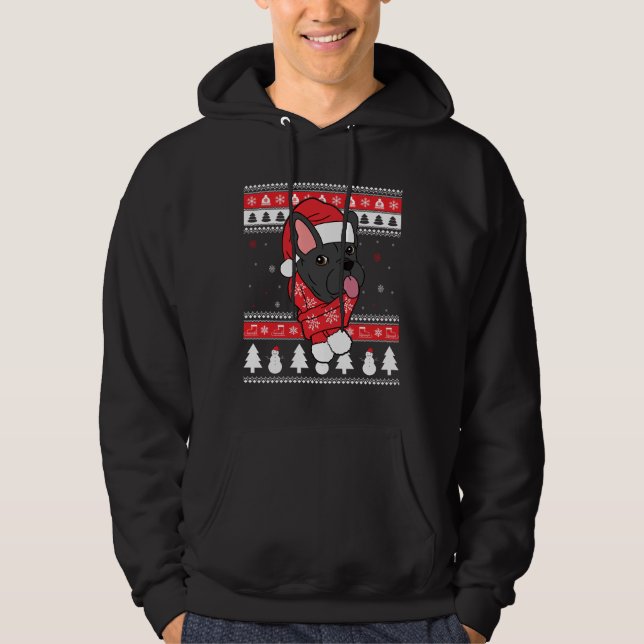 Fransk Bulldog Uganda Jul Hoodie (Framsida)