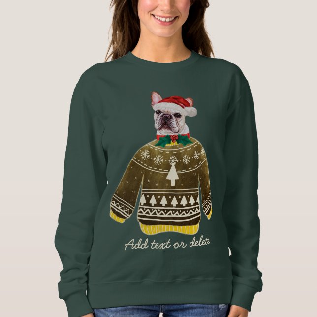 Fransk Bulldog Ugly jul Frenchie Hund Mamma T Shirt (Framsida)