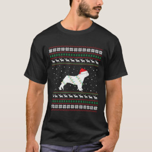 Fransk Bulldog Ugly jul Santa Hat T Shirt