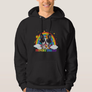 fransk bulldog unicorn Custume girl space galaxy f Hoodie