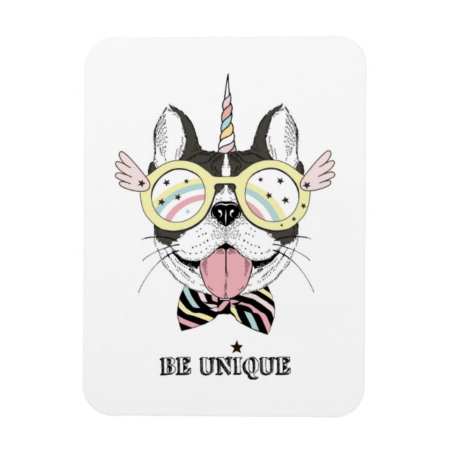 Fransk Bulldog Unicorn Magnet (Vertikal)