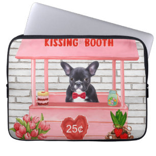 Fransk Bulldog Valentindagen Kissing Booth Laptop Fodral