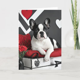 Fransk Bulldog Valentine Card Tack Kort