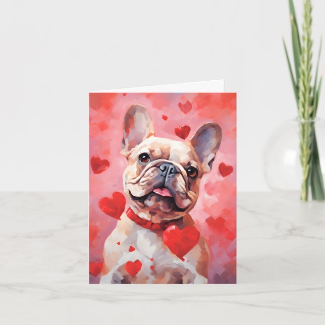 Fransk Bulldog Valentines day Kort (Framsida)