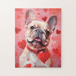 Fransk Bulldog Valentines day Pussel