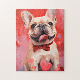 Fransk Bulldog Valentines day Pussel