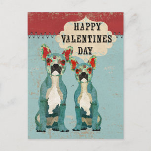 Fransk Bulldog Valentines day vykort