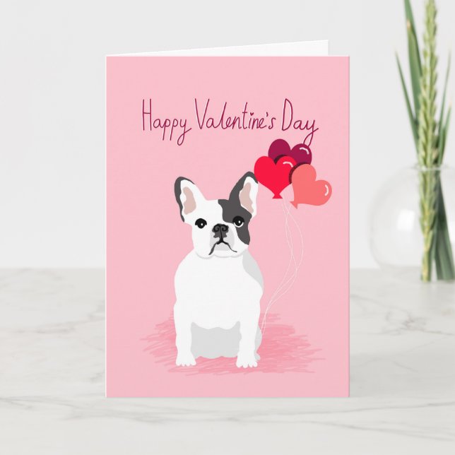 Fransk Bulldog-Valentines-kort Helgkort (Framsida)