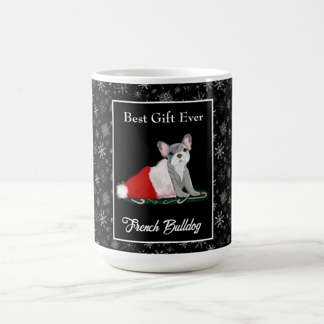 Fransk Bulldog-valp i Tomtes Kaffe Mugg (Center)