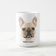 Fransk Bulldog Vattenfärg Kaffe Mugg Neutral Hund