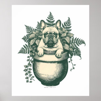 Fransk Bulldog Växtälskare Present Poster