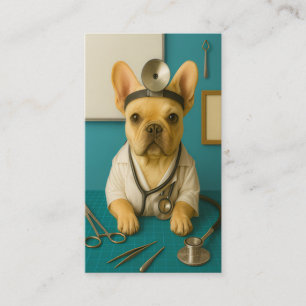 Fransk Bulldog Veterinär Doktorn Valp Hund Företag Visitkort