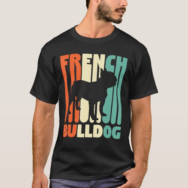 Fransk Bulldog Vintage Frenchie Tee (Framsida)
