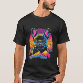 Fransk Bulldog Vintage Stil T Shirt