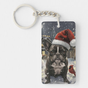 Fransk Bulldog Vinterundret Vinterglädje Jul