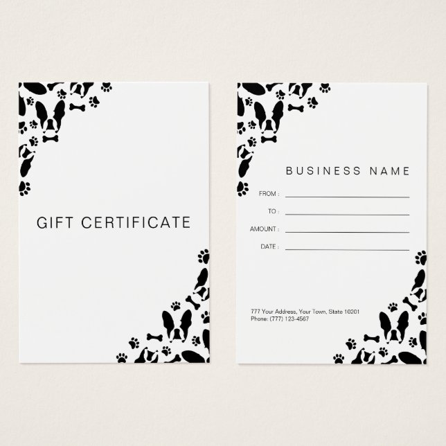 Fransk bulldog visitkort (Framsida & baksida)